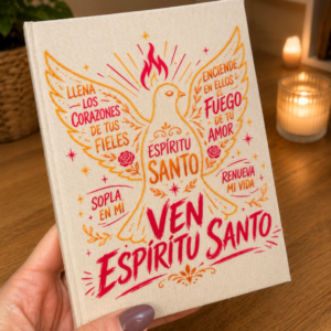 Cuaderno Ven Espíritu Santo — tapa dura artesanal